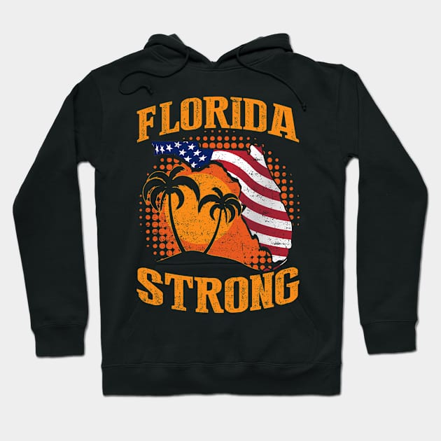 Retro Vintage Florida Strong Support Men & Women Apparel Hoodie by ruffianlouse